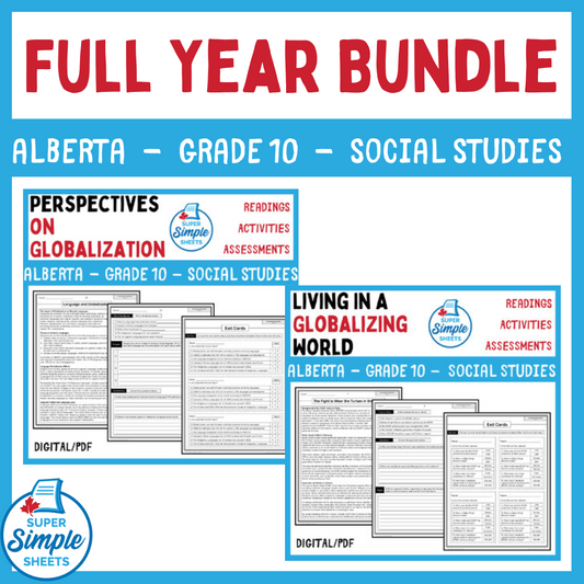 Alberta - Grade 10 Social Studies - FULL YEAR BUNDLE