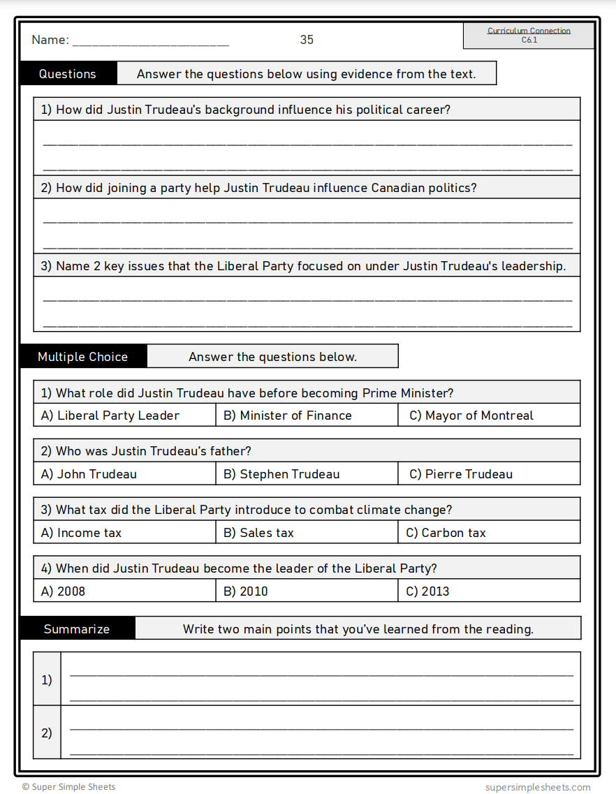 Citizenship Unit - Grade 6 - Alberta Social Studies - Lesson/Workbook Bundle