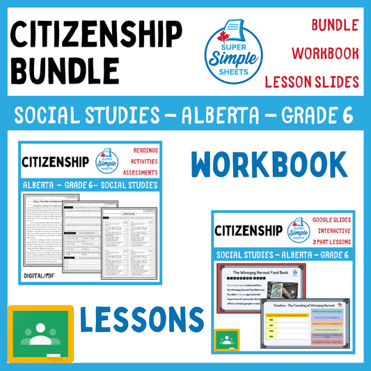Citizenship Unit - Grade 6 - Alberta Social Studies - Lesson/Workbook Bundle