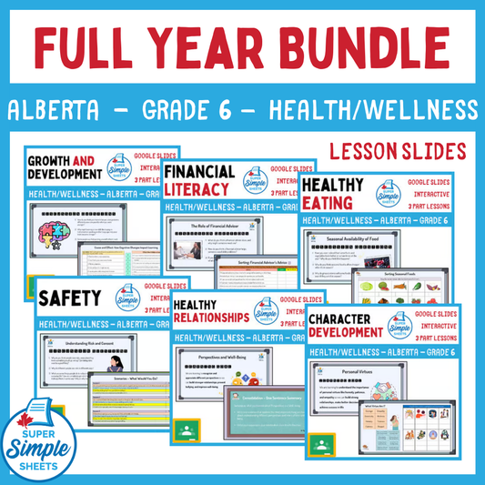Alberta Grade 6 Health - Google Lesson Slides - Full Year Bundle