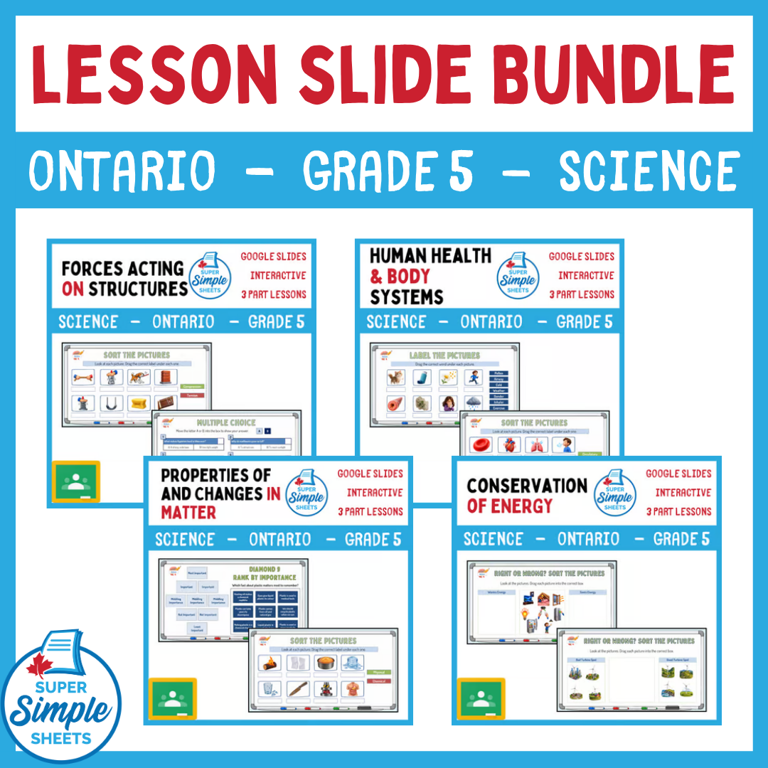 Grade 5 - Ontario Science - Google Lesson Slide Bundle