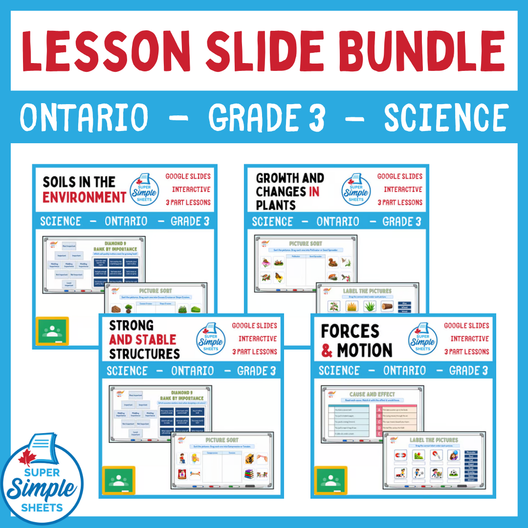 Grade 3 - Ontario Science - Google Lesson Slide Bundle