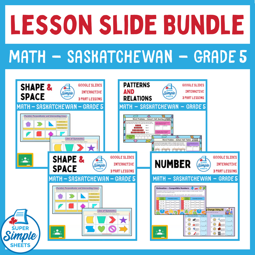 Grade 5 - Saskatchewan Math - Google Lesson Slide Bundle