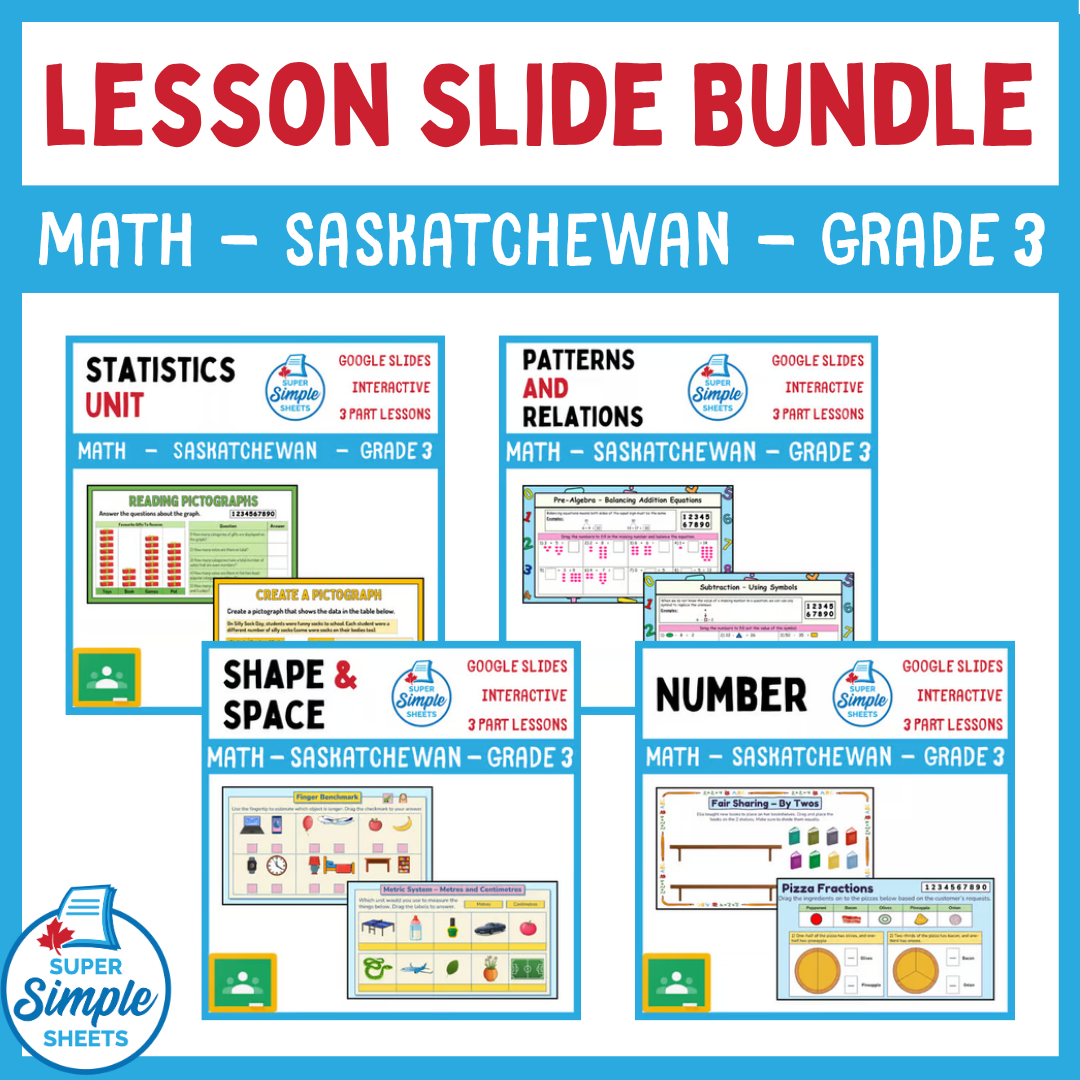 Grade 3 - Saskatchewan Math - Google Lesson Slide Bundle