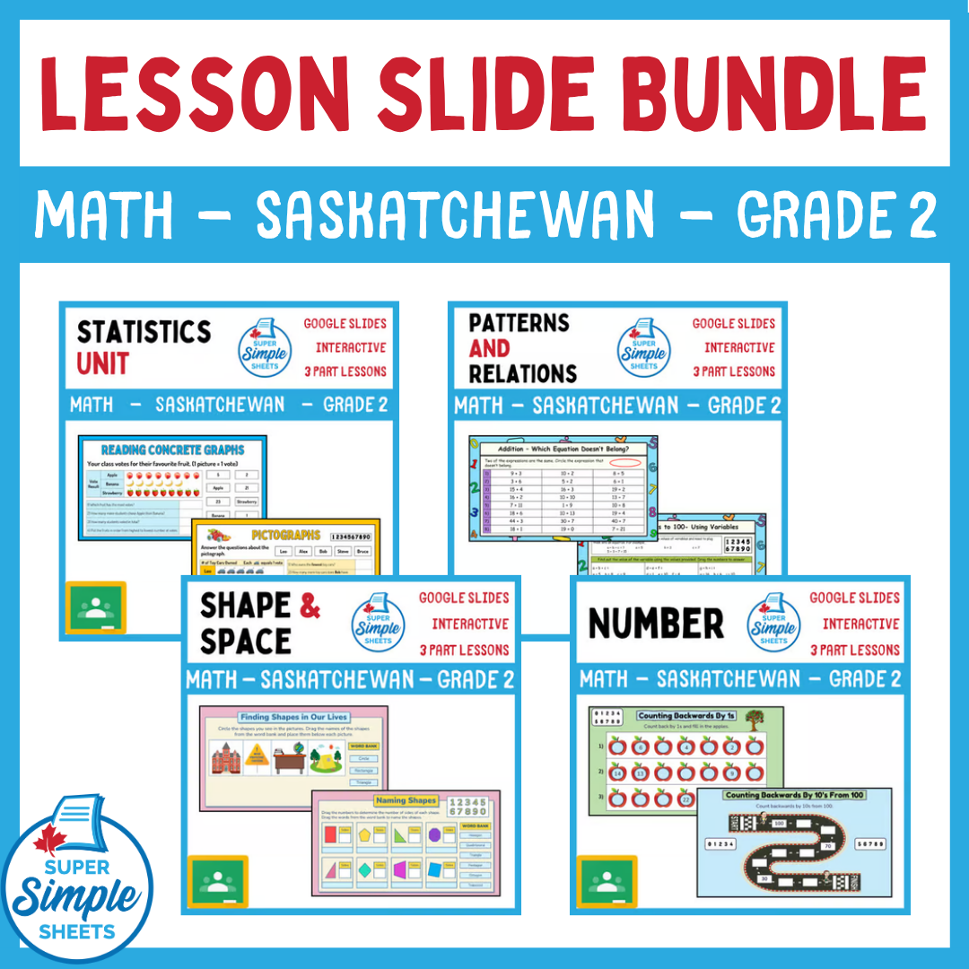 Grade 2 - Saskatchewan Math - Google Lesson Slide Bundle