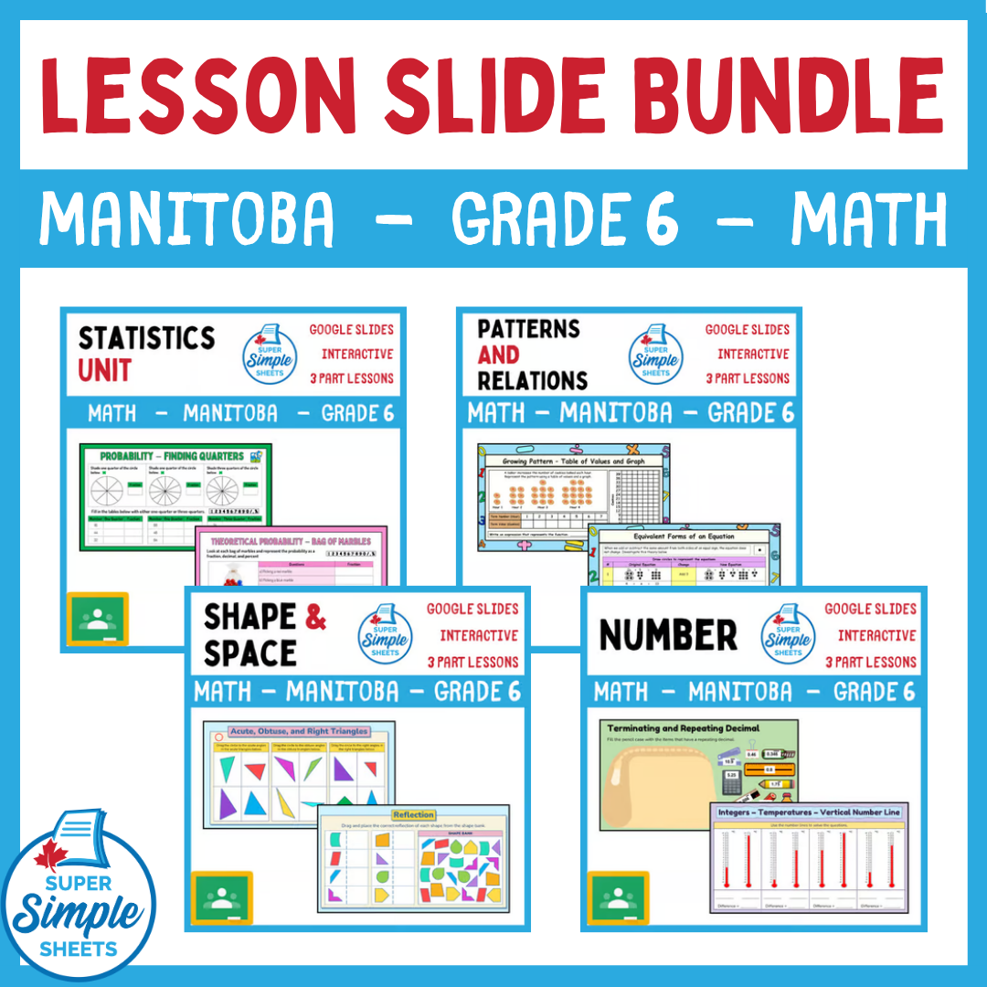 Grade 6 - Manitoba Math - Google Lesson Slide Bundle