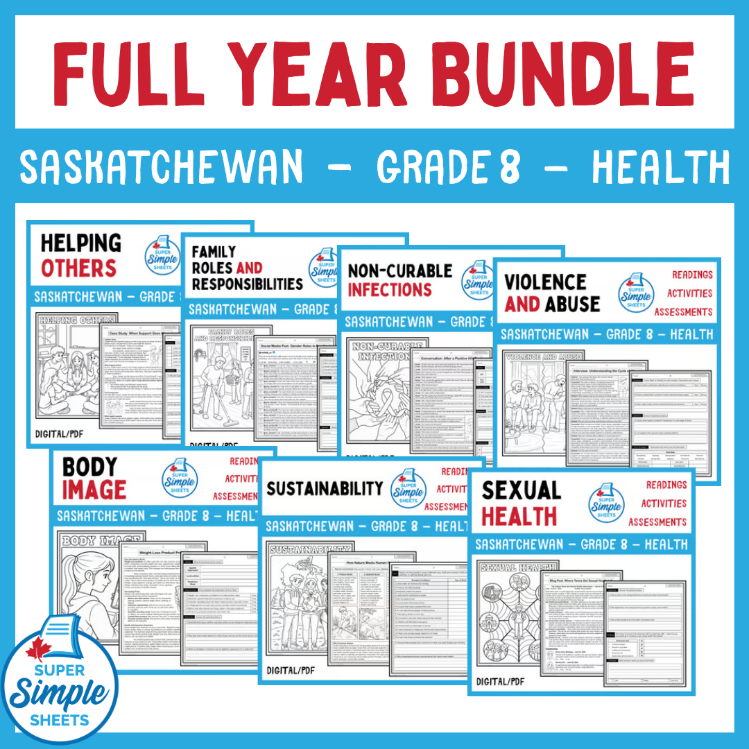 Grade 8 - Saskatchewan Health - Full Year Bundle