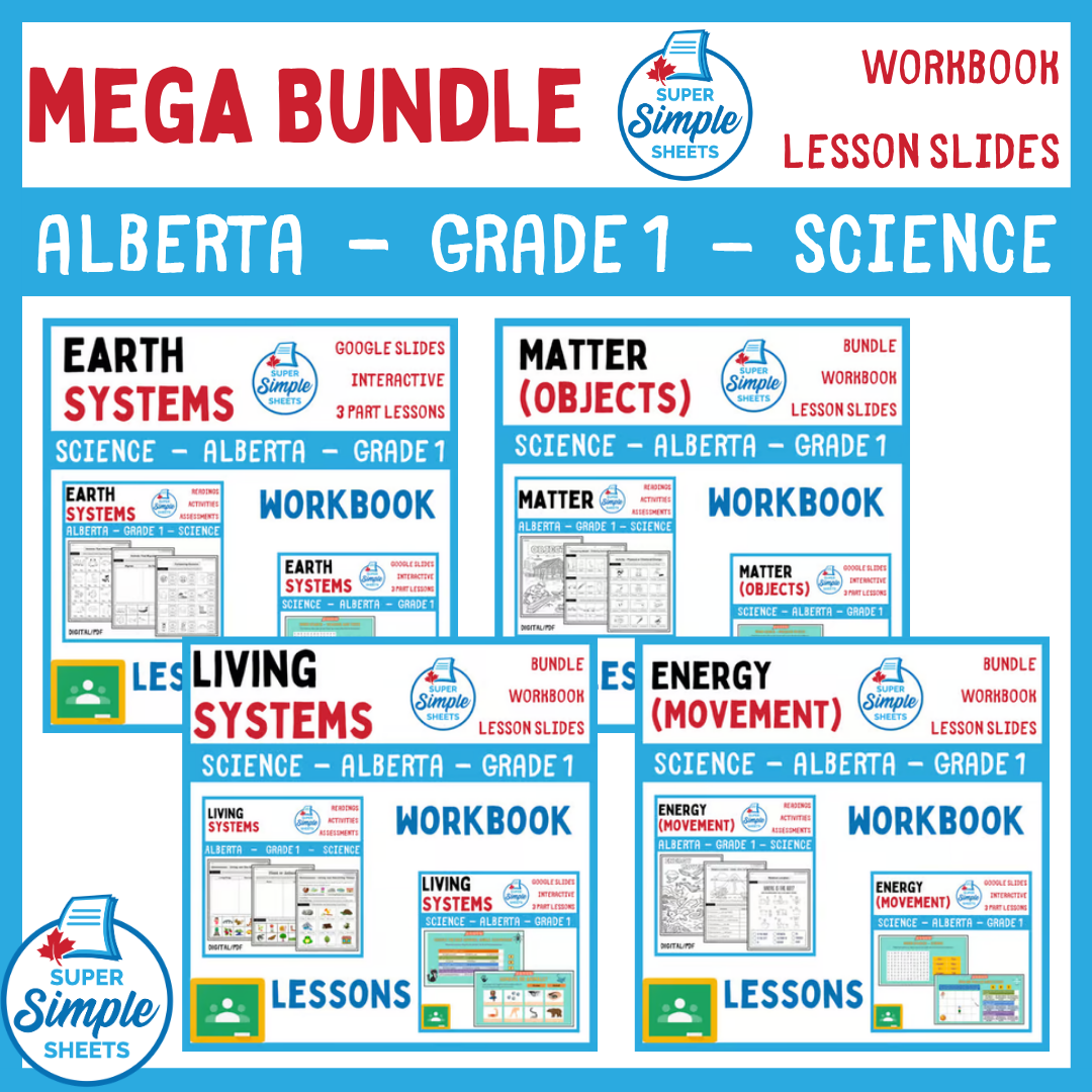 Grade 1 - Alberta Science - Lessons/Workbook Mega Bundle