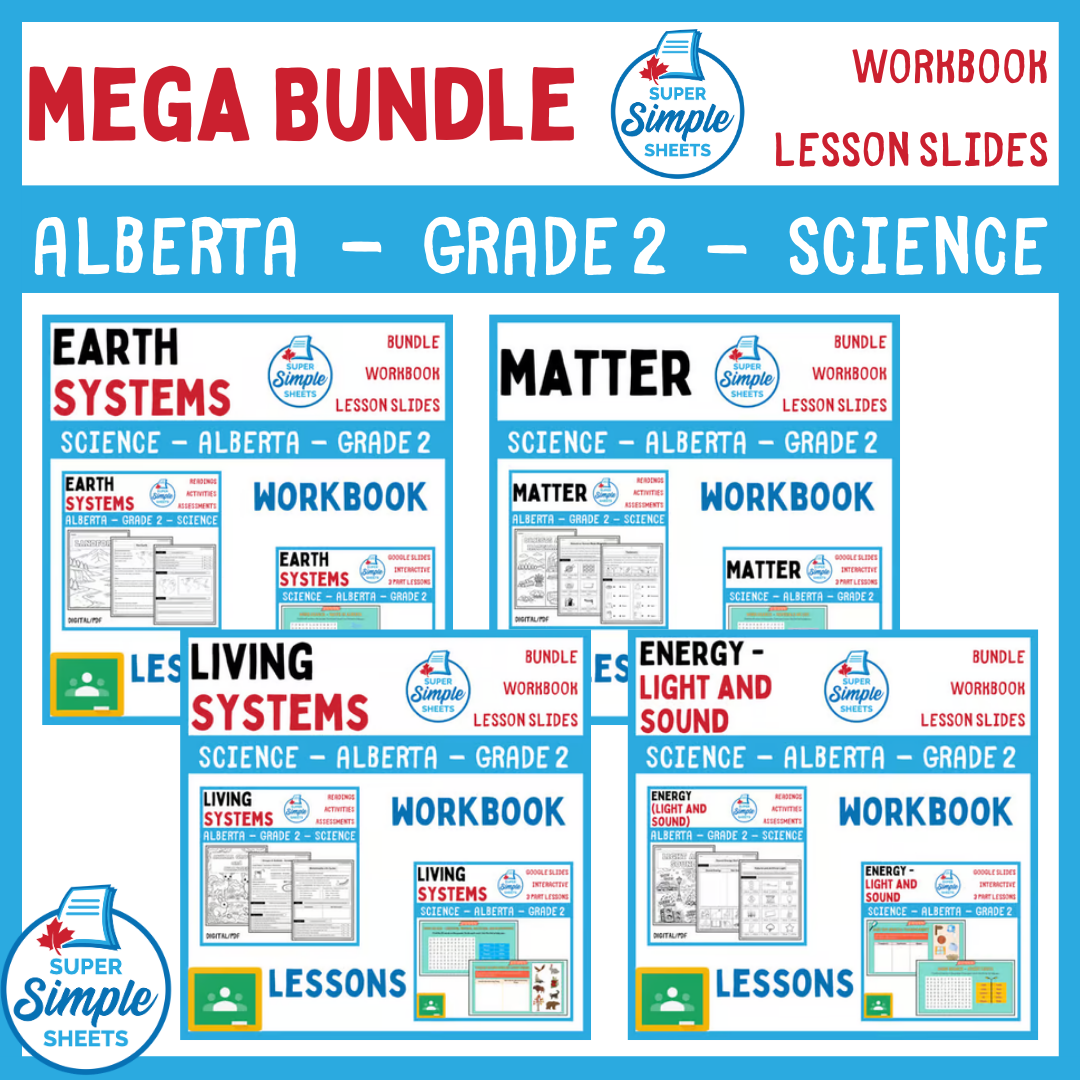 Grade 2 - Alberta Science - Lessons/Workbook Mega Bundle
