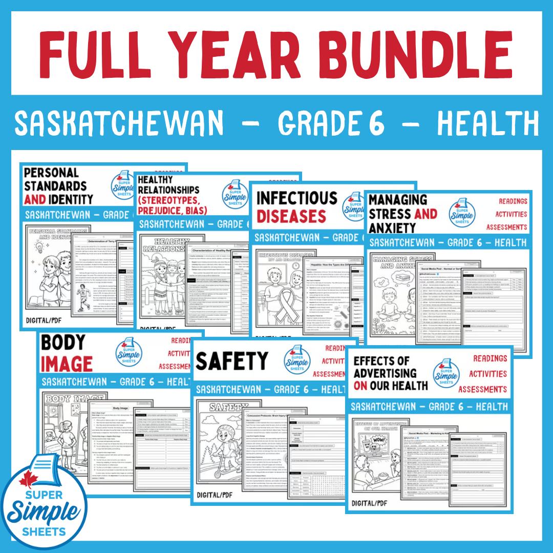 Grade 6 - Saskatchewan Health - Full Year Bundle