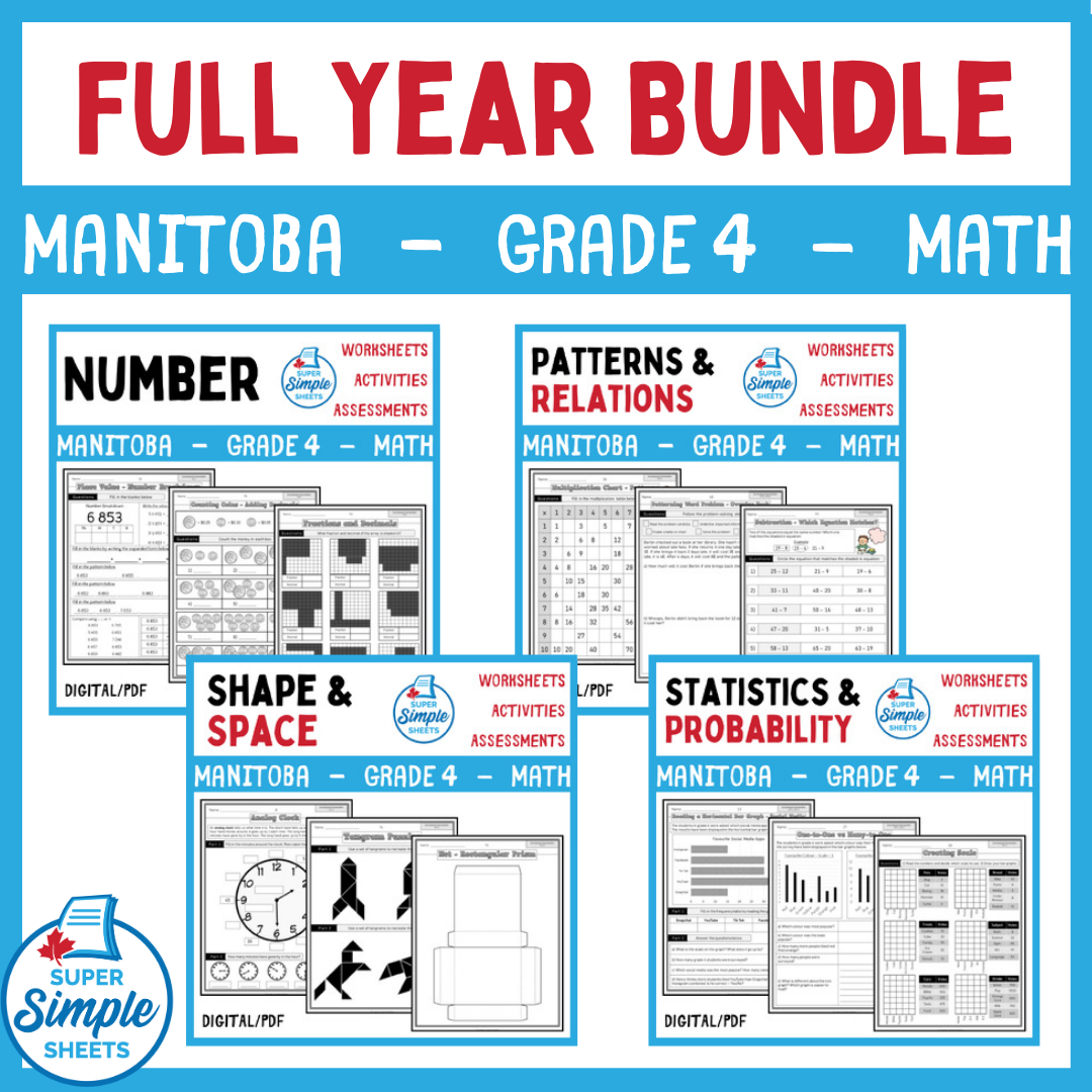 Grade 4 - Manitoba Math - Full Year Bundle