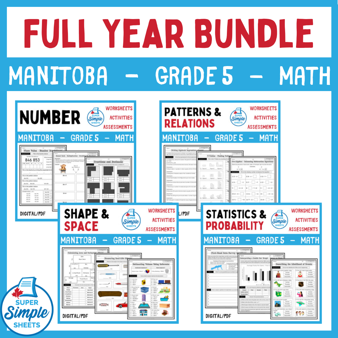 Grade 5 - Manitoba Math - Full Year Bundle
