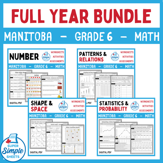 Grade 6 - Manitoba Math - Full Year Bundle