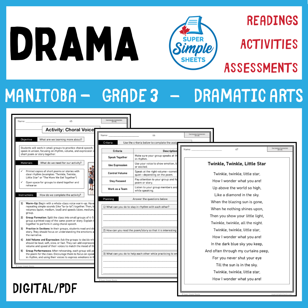 Manitoba Dramatic Arts Curriculum - Grade 3 - Drama unit