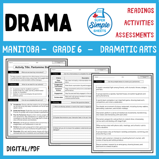 Manitoba Dramatic Arts Curriculum - Grade 6 - Drama unit