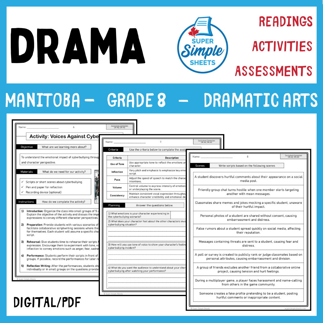 Manitoba Dramatic Arts Curriculum - Grade 8 - Drama unit