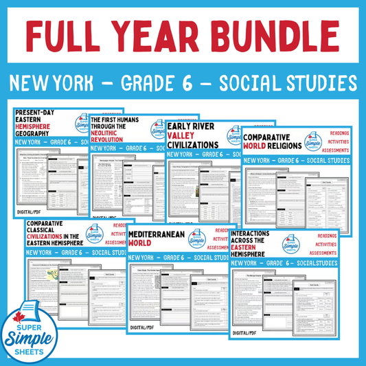 New York - Grade 6 Social Studies - FULL YEAR BUNDLE