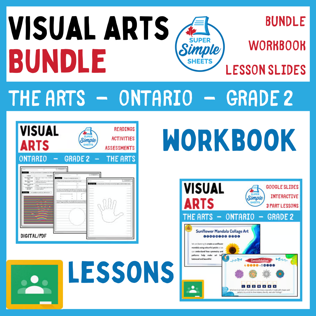 Visual Arts - Ontario The Arts Curriculum - Grade 2 - Lesson/Workbook Bundle