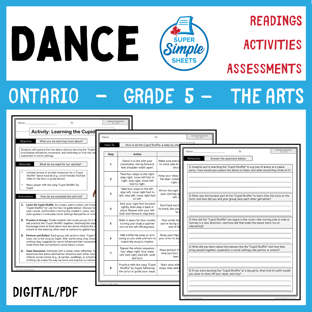 Ontario Arts Curriculum Grade 5 - Dance