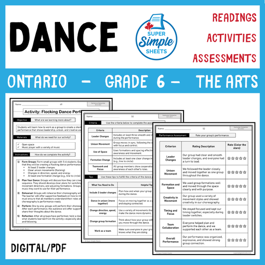 Ontario Arts Curriculum Grade 6 - Dance