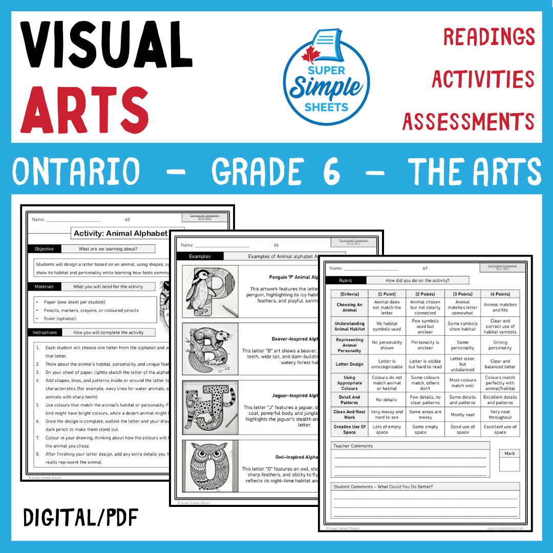 Ontario Arts Curriculum Grade 6 - Visual Arts