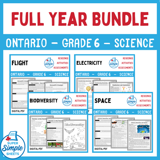 NEW 2022 Curriculum! Ontario Grade 6 - Science - Full Year Bundle - GOOGLE/PDF