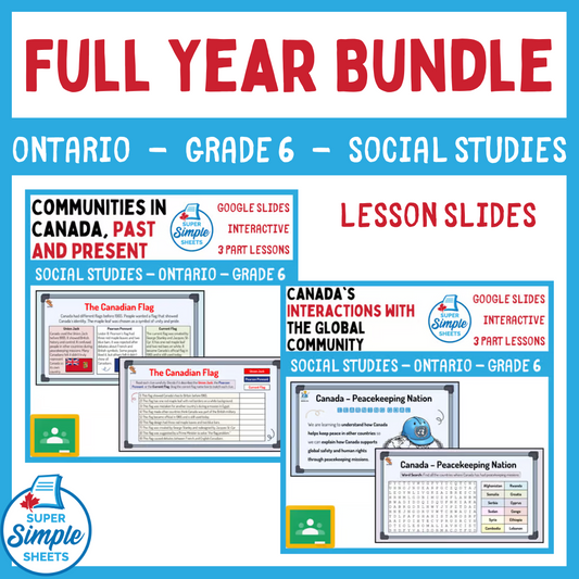 Grade 6 - Ontario Social Studies - Google Lesson Slides - Full Year Bundle