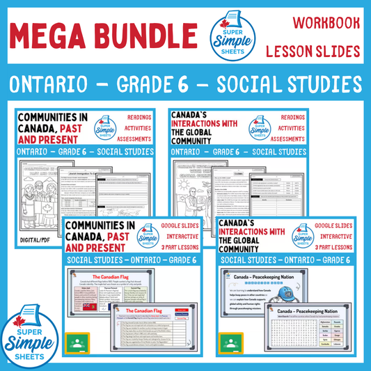 Grade 6 - Ontario Social Studies - Lessons/Workbook Mega Bundle