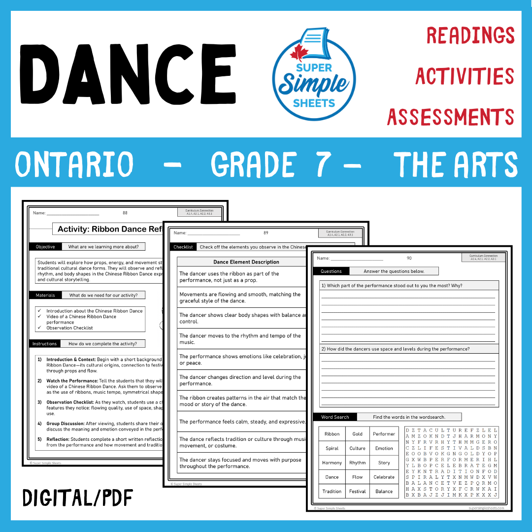 Ontario Arts Curriculum Grade 7 - Dance