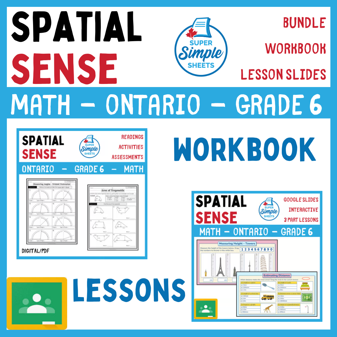 Grade 6 - Spatial Sense Unit - Ontario Math - Lesson/Workbook Bundle