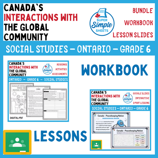 Grade 6 - Canada's Interactions with the Global Community - Ontario S.S - Bundle