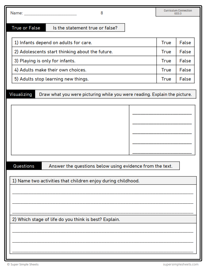 Growth and Development - Grade 3 - Alberta Health - Lessons/Workbook Bundle