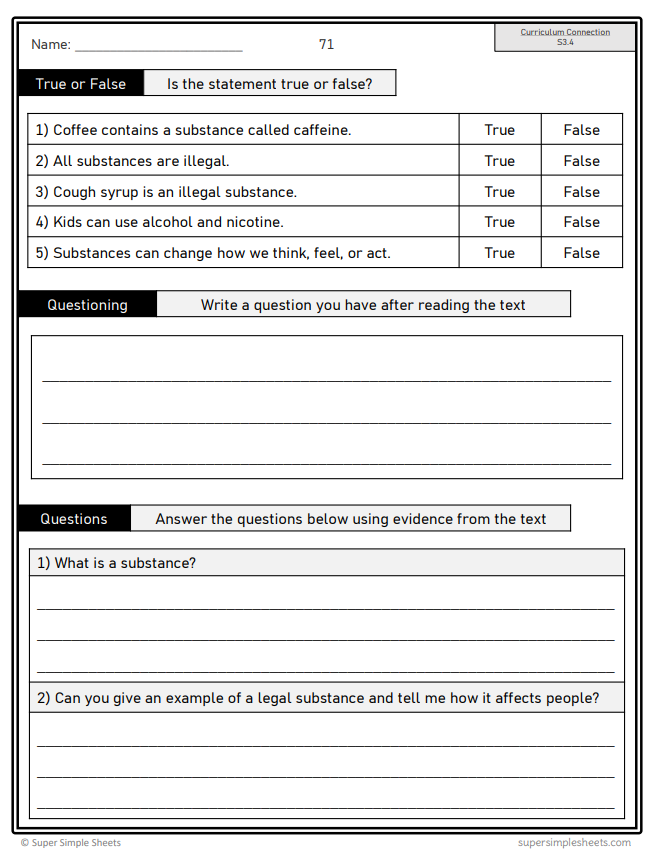Safety - Grade 3 - Alberta Health and Wellness - Lessons/Workbook Bundle