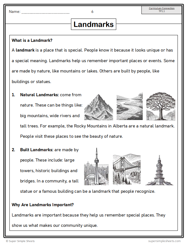 Time and Place Unit - Grade 1 - Alberta Social Studies - Lesson/Workbook Bundle
