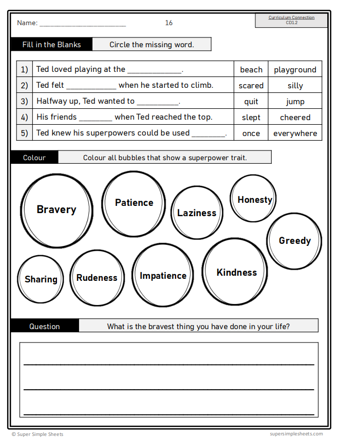 Character Development - Grade 1 - Alberta Health - Lessons/Workbook Bundle