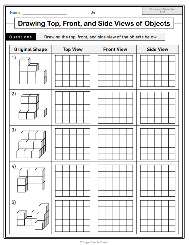 Grade 6 - Spatial Sense Unit - Ontario Math - Lesson/Workbook Bundle