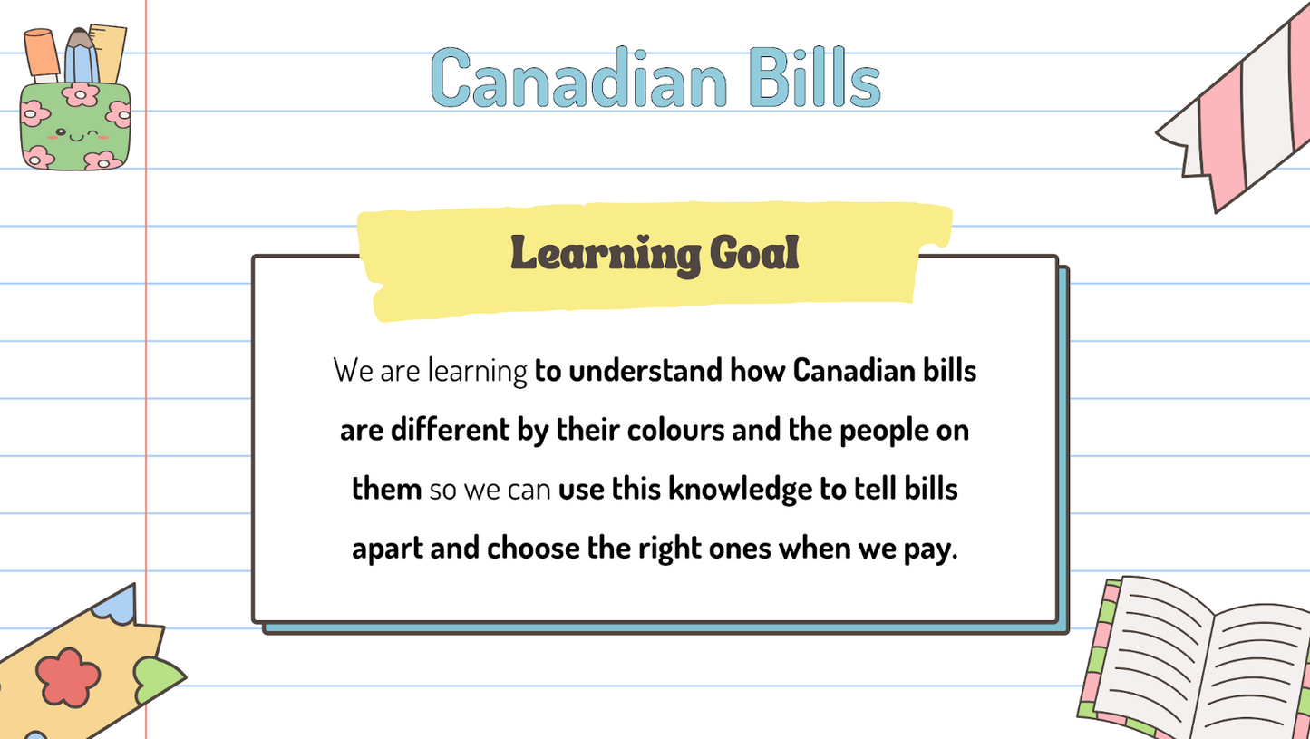 Grade 1 - Financial Literacy Unit - Ontario Math - Lesson/Workbook Bundle