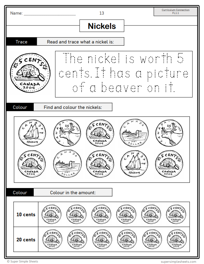 Grade 1 - Financial Literacy Unit - Ontario Math - Lesson/Workbook Bundle