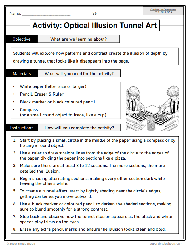 Grade 4 - Visual Arts - Ontario The Arts Curriculum - Lesson/Workbook Bundle