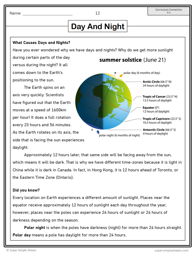 Grade 5 - Space Unit - Alberta Science - Lesson/Workbook Bundle