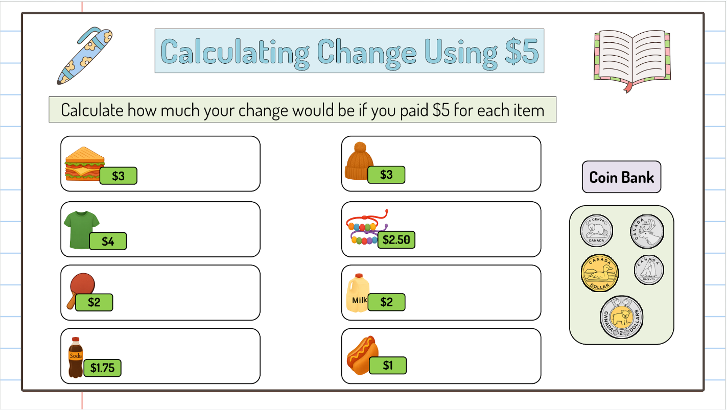 Grade 3 - Financial Literacy Unit - Ontario Math - Lesson/Workbook Bundle