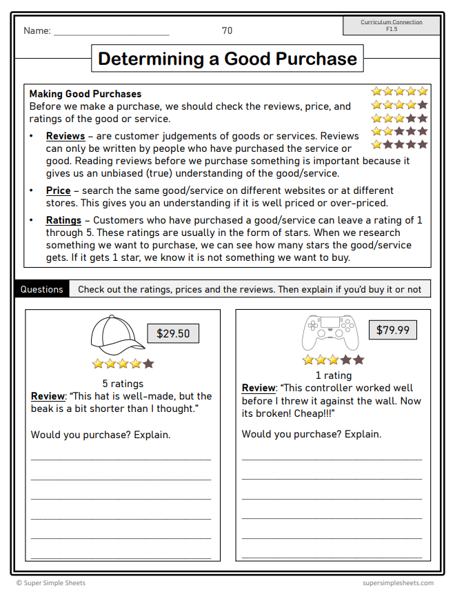Grade 4 - Financial Literacy Unit - Ontario Math - Lesson/Workbook Bundle