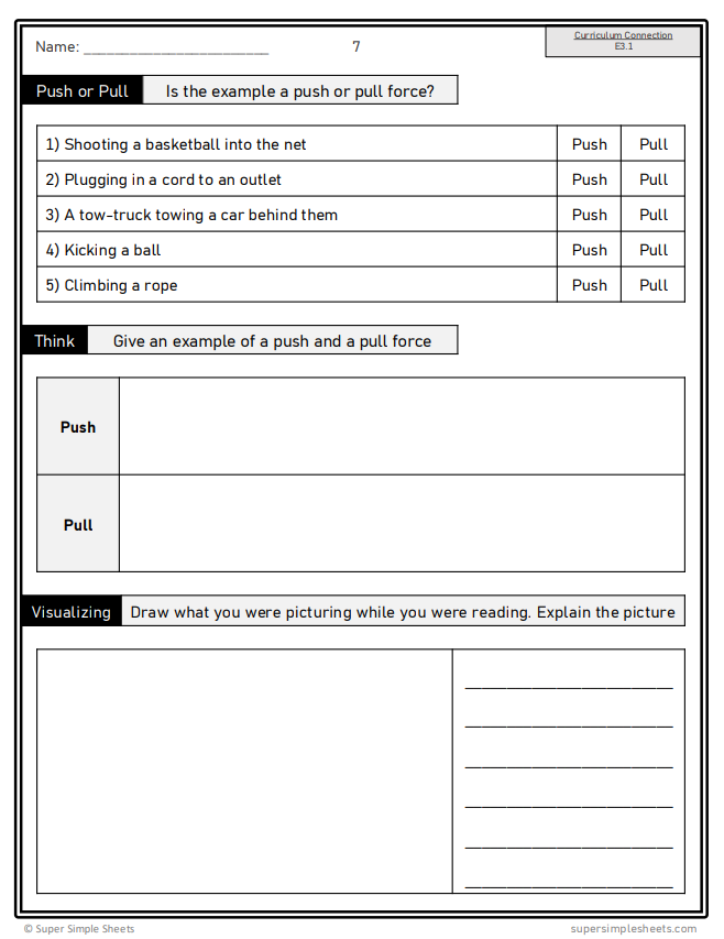Grade 3 - Energy Forces - Alberta Science - Lesson/Workbook Bundle