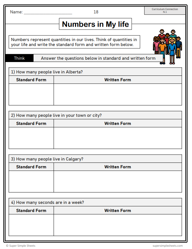 Grade 4 - Number Unit - Alberta Math - Lesson/Workbook Bundle