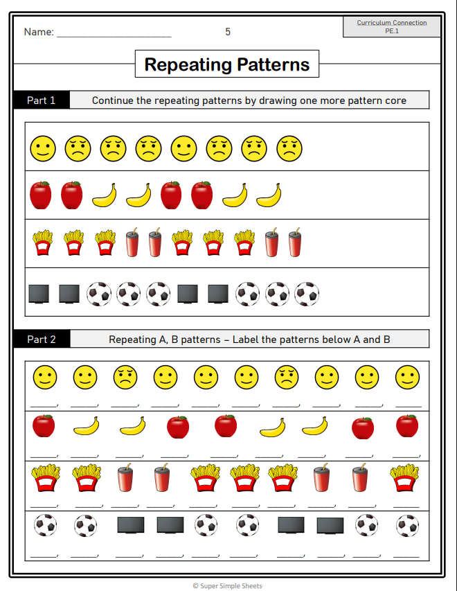Grade 5 - Patterning and Equations Unit - BC Math - Lesson/Workbook Bundle