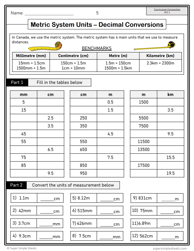 Grade 6 - Measuring Unit - BC Math - Lesson/Workbook Bundle