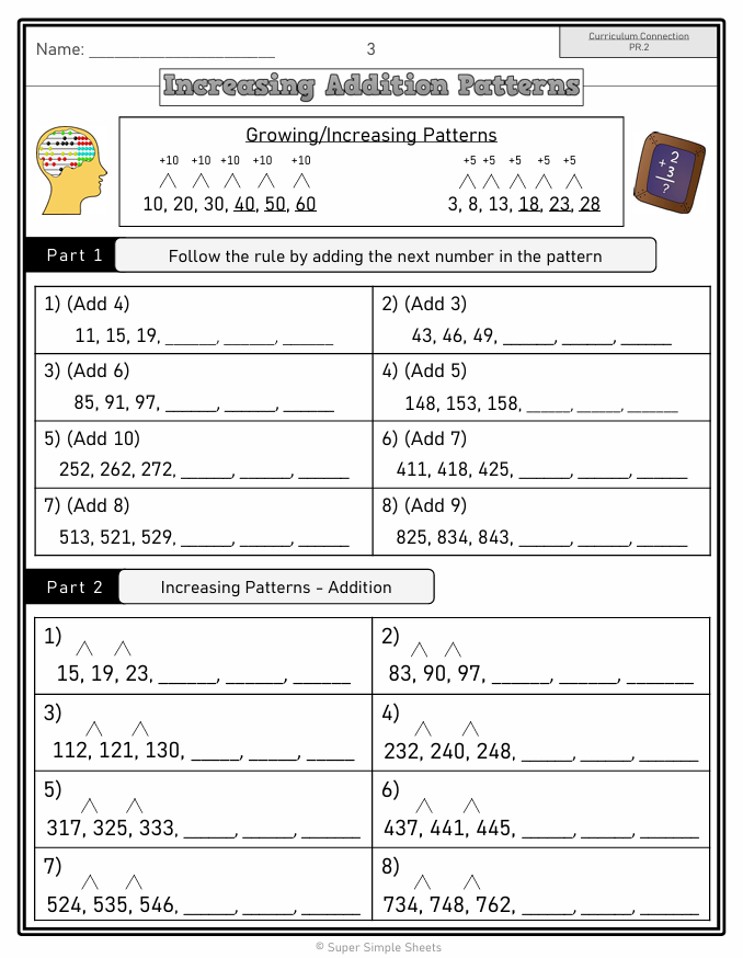 Grade 7 - Patterns and Relations - Manitoba Math - Lesson/Workbook Bundle