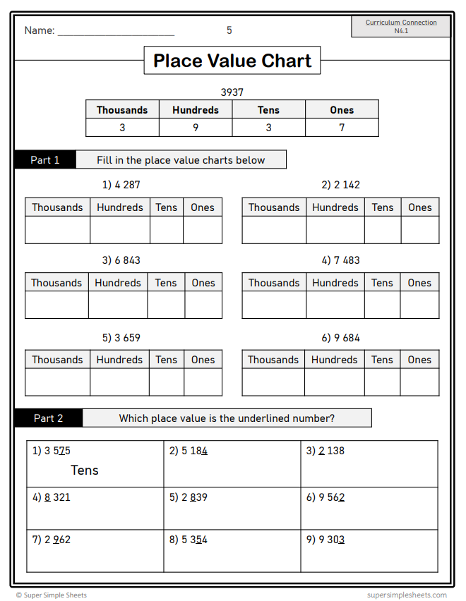 Grade 4 - Number Unit - Saskatchewan Math - Lesson/Workbook Bundle