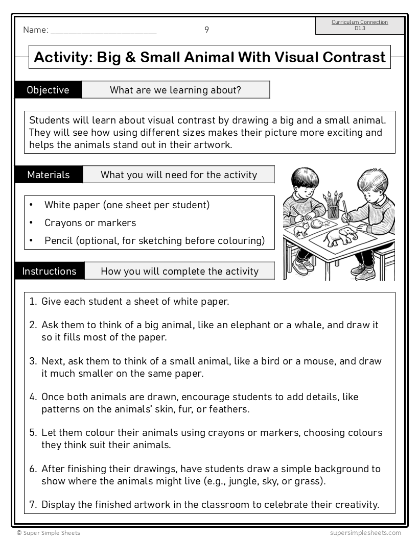 Ontario Arts Curriculum Grade 1 - Visual Arts