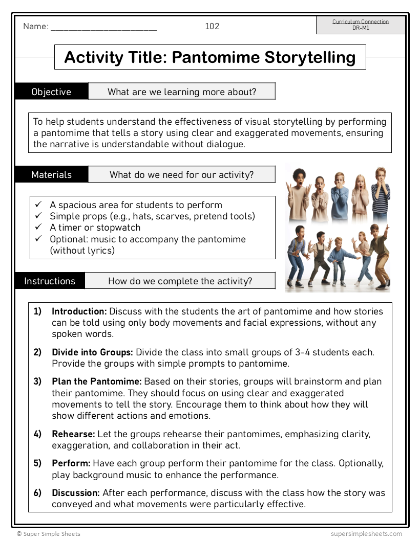 Manitoba Dramatic Arts Curriculum - Grade 6 - Drama unit